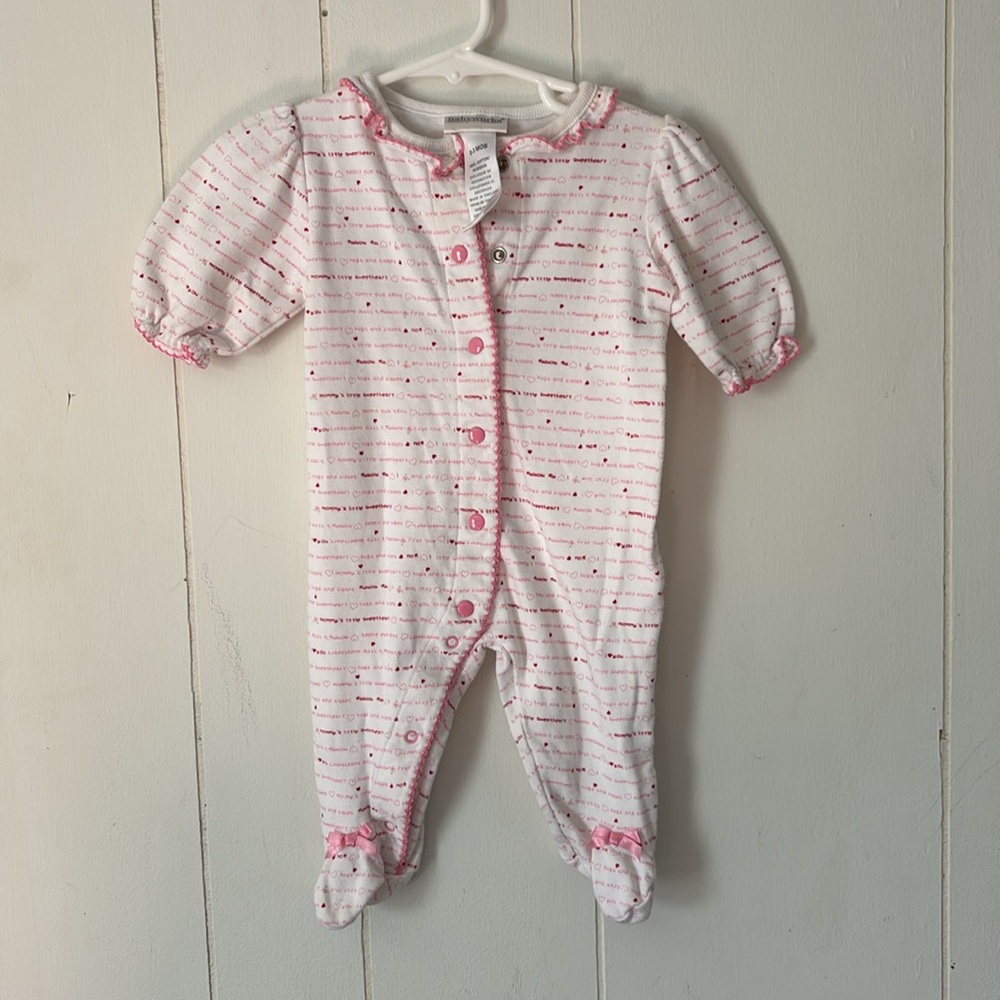 Babyworks White and Pink Baby Onesie